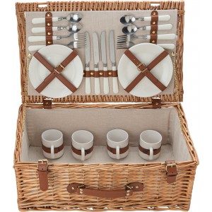 Picknickkorb fr 4 Personen Levin, Braun (Picknick, Camping, Grillen)