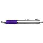 Plastic ballpen, silver barrel, purple (3011-24CD)