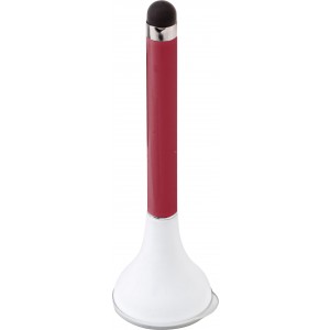 Ballpen with tip for all capacitive screens and a screen cleaner., red (Plastic pen)