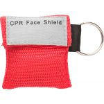 Plastic CPR mask in polyester (600D) bag, red (8840-08)