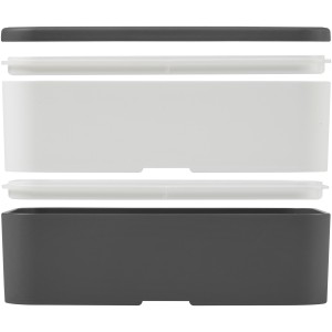MIYO double layer lunch box, Grey, White, Grey (Plastic kitchen equipments)