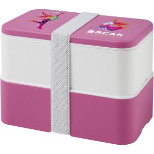 MIYO double layer lunch box, Pink, White, White (Plastic kitchen equipments)