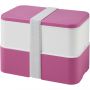 MIYO double layer lunch box, Pink, White, White