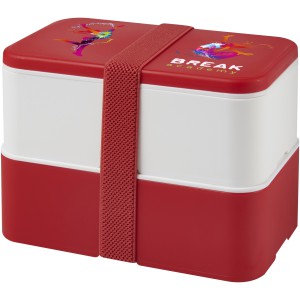 MIYO double layer lunch box, Red, White, Red (Plastic kitchen equipments)