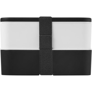MIYO double layer lunch box, Solid black, White, Solid black (Plastic kitchen equipments)