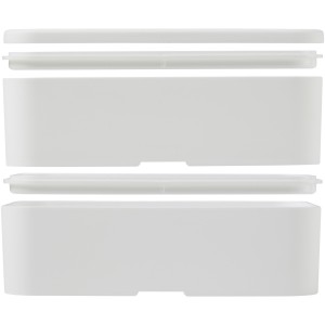 MIYO double layer lunch box, White, White, Pebble grey (Plastic kitchen equipments)