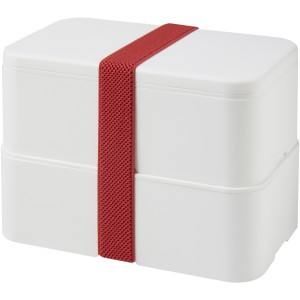 MIYO double layer lunch box, White, White, Red (Plastic kitchen equipments)