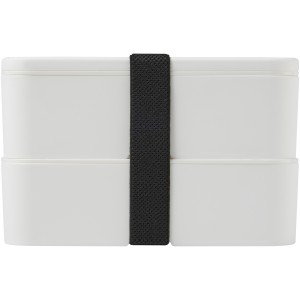 MIYO double layer lunch box, White, White, Solid black (Plastic kitchen equipments)