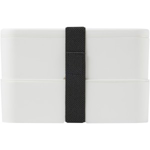 MIYO double layer lunch box, White, White, Solid black (Plastic kitchen equipments)