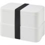 MIYO double layer lunch box, White, White, Solid black
