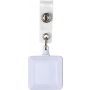 Plastic name card/name badge holder, white