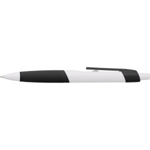 ABS ballpen with rubber grip Devon, black (Plastic pen)