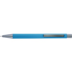 Aluminium ballpen Emmett, light blue (Plastic pen)