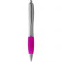 Nash ballpoint pen with coloured grip, Silver,Pink