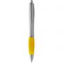 Nash ballpoint pen with coloured grip, Silver,Yellow