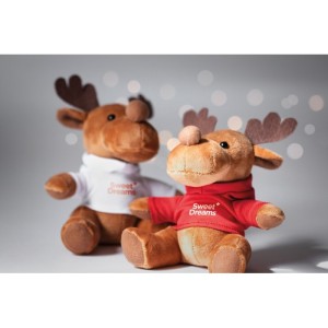 Plush reindeer with hoodie, Red (Games)