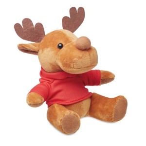 Plush reindeer with hoodie, Red (Games)