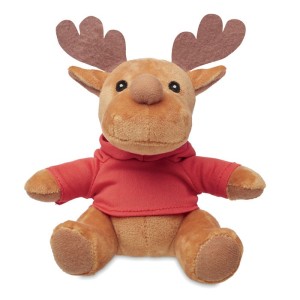 Plush reindeer with hoodie, Red (Games)