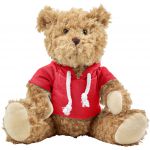 Plush teddy bear with hoodie, red (8182-08)