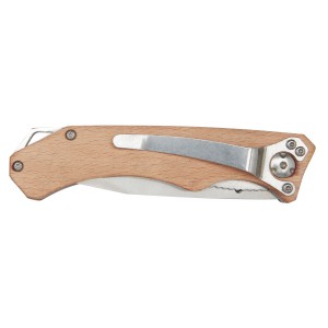Dave pocket knife with belt clip, Wood (Pocket knives)