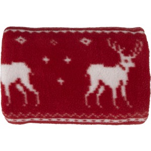 Polar fleece reindeer blanket (180 gr/m2) Jane, red (Blanket)