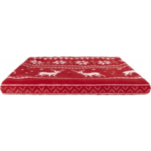 Polar fleece reindeer blanket (180 gr/m2) Jane, red (Blanket)