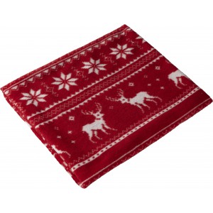 Polar fleece reindeer blanket (180 gr/m2) Jane, red (Blanket)