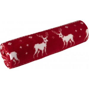 Polar fleece reindeer blanket (180 gr/m2) Jane, red (Blanket)