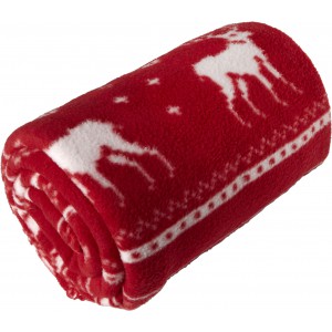 Polar fleece reindeer blanket (180 gr/m2) Jane, red (Blanket)