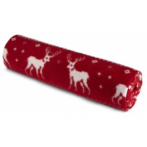 Polar fleece reindeer blanket (180 gr/m2) Jane, red (Blanket)