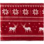 Polar fleece reindeer blanket (180 gr/m2) Jane, red