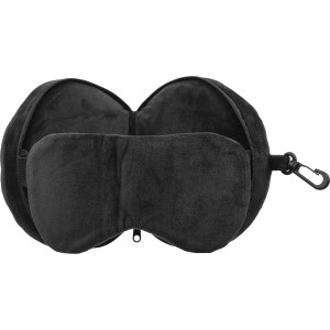 Polytester travel pillow Leontine, black <font size=1>[ENG]</font>