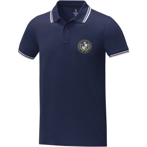 Amarago short sleeve men?s tipping polo, Navy (Polo shirt, 90-100% cotton)