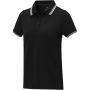 Amarago short sleeve women?s tipping polo, Solid black