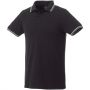 Fairfield short sleeve men's polo with tipping, solid black,Grey melange,White