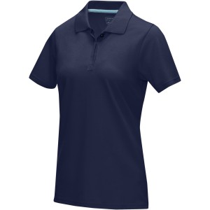 Graphite short sleeve women's GOTS organic polo, Navy (Polo shirt, 90-100% cotton)