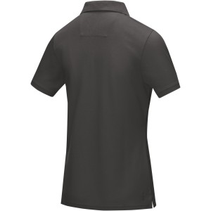 Graphite short sleeve women's GOTS organic polo, Storm grey (Polo shirt, 90-100% cotton)