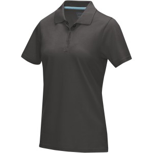 Graphite short sleeve women's GOTS organic polo, Storm grey (Polo shirt, 90-100% cotton)