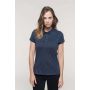 LADIES' SHORT SLEEVED JERSEY POLO SHIRT, French Navy Heather