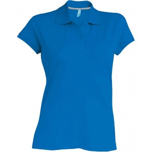 LADIES' SHORT-SLEEVED POLO SHIRT, Light Royal Blue (Polo shirt, 90-100% cotton)