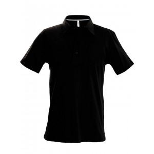 MEN'S SHORT-SLEEVED POLO SHIRT, Black (Polo shirt, 90-100% cotton)