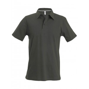 MEN'S SHORT-SLEEVED POLO SHIRT, Dark Khaki (Polo shirt, 90-100% cotton)