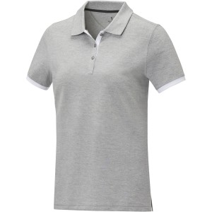Morgan short sleeve women?s duotone polo, Heather grey (Polo shirt, 90-100% cotton)