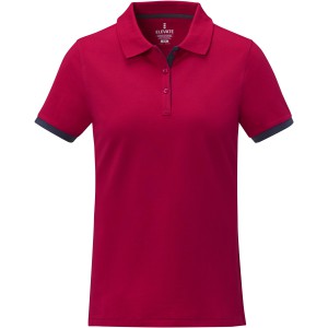 Morgan short sleeve women?s duotone polo, Red (Polo shirt, 90-100% cotton)