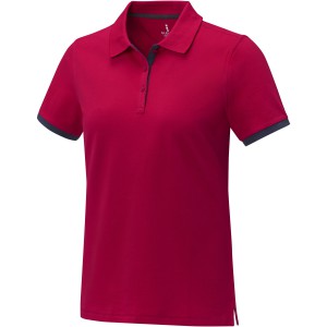 Morgan short sleeve women?s duotone polo, Red (Polo shirt, 90-100% cotton)