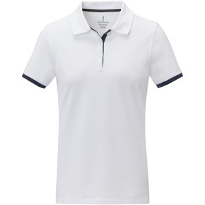 Morgan short sleeve women?s duotone polo, White (Polo shirt, 90-100% cotton)