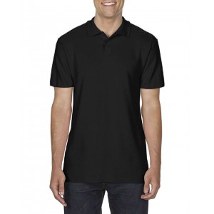 SOFTSTYLE(r) ADULT DOUBLE PIQU POLO, Black (Polo shirt, 90-100% cotton)