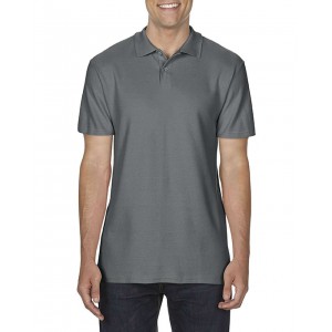 SOFTSTYLE(r) ADULT DOUBLE PIQU POLO, Charcoal (Polo shirt, 90-100% cotton)