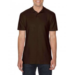 SOFTSTYLE(r) ADULT DOUBLE PIQUÉ POLO, Dark Chocolate (Polo shirt, 90-100% cotton)