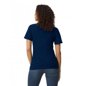 SOFTSTYLE(r) LADIES' DOUBLE PIQU POLO WITH 3 COLOUR-MATCHED BUTTONS, Navy (Polo shirt, 90-100% cotton)
